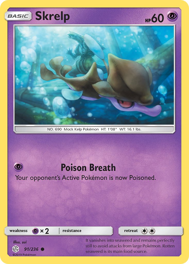 (091/236) Pokemon TCG Cosmic Eclipse Single: Skrelp   Common