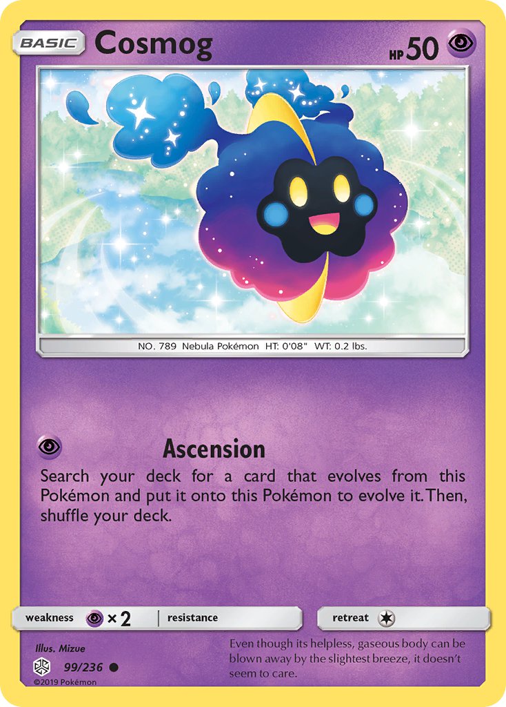 (099/236) Pokemon TCG Cosmic Eclipse Single: Cosmog  Reverse Holo Common