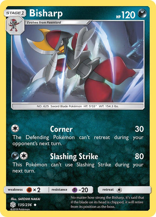 (135/236) Pokemon TCG Cosmic Eclipse Single: Bisharp   Uncommon