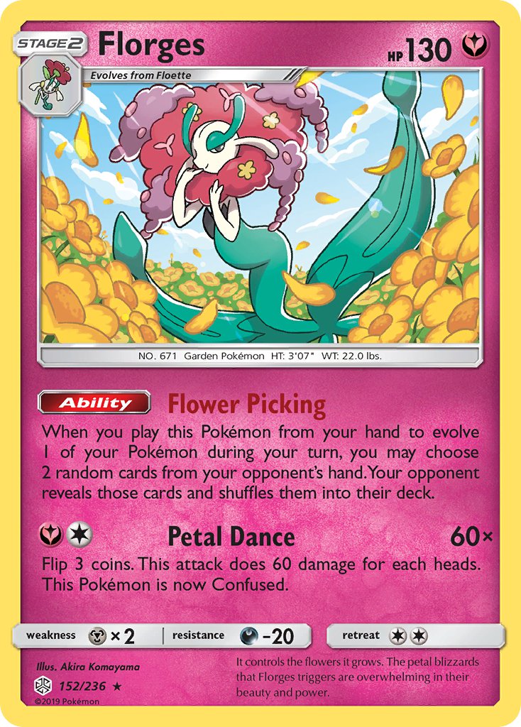 (152/236) Pokemon TCG Cosmic Eclipse Single: Florges   Holo Rare