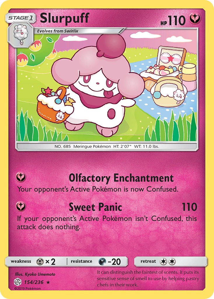 (154/236) Pokemon TCG Cosmic Eclipse Single: Slurpuff  Reverse Holo Rare