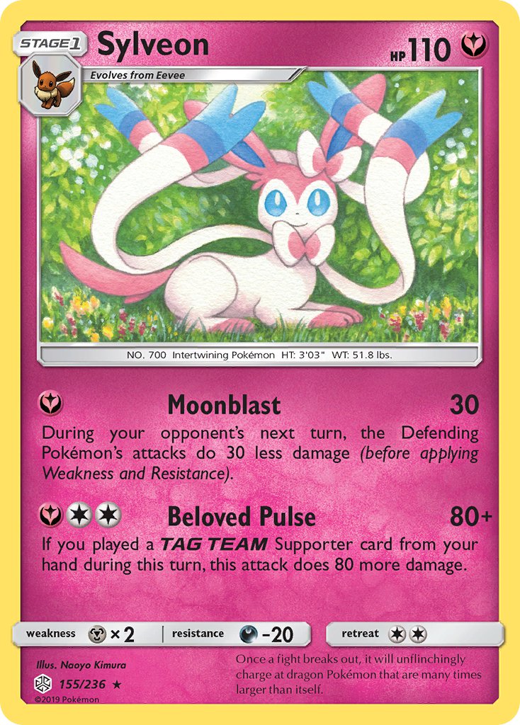 (155/236) Pokemon TCG Cosmic Eclipse Single: Sylveon   Rare