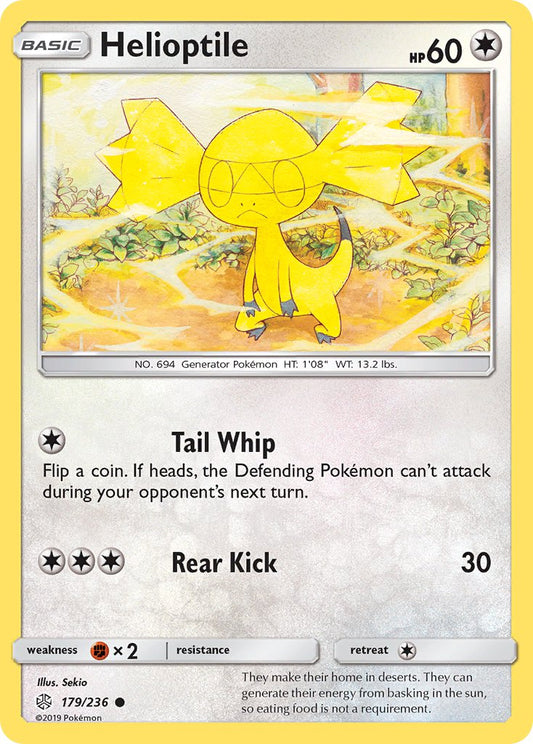 (179/236) Pokemon TCG Cosmic Eclipse Single: Helioptile  Reverse Holo Common
