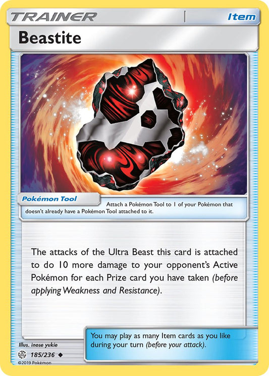 (185/236) Pokemon TCG Cosmic Eclipse Single: Beastite Reverse Holo Uncommon