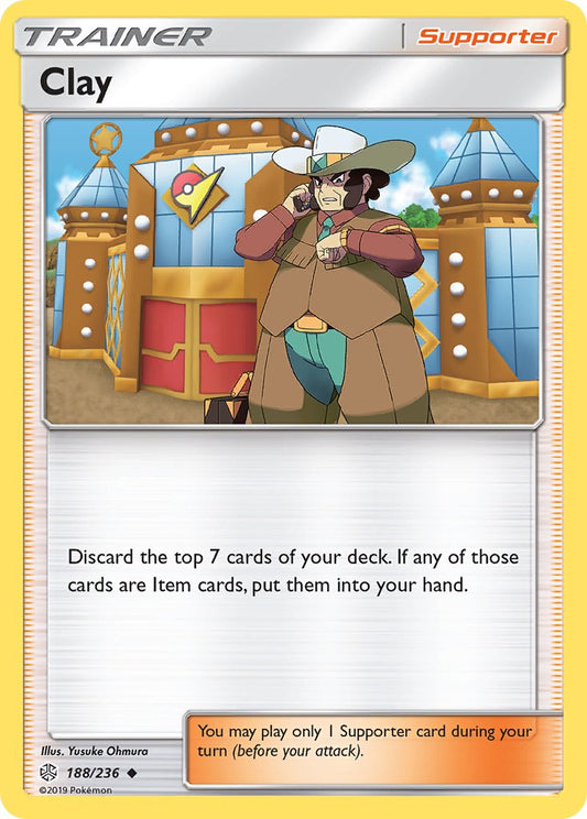 (188/236) Pokemon TCG Cosmic Eclipse Single: Clay Reverse Holo Uncommon