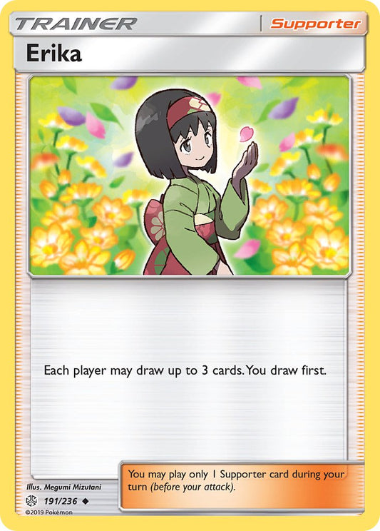 (191/236) Pokemon TCG Cosmic Eclipse Single: Erika Reverse Holo Uncommon