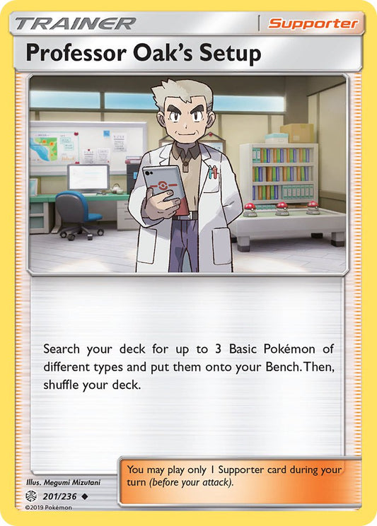 (201/236) Pokemon TCG Cosmic Eclipse Single: Professor Oak's Setup  Uncommon