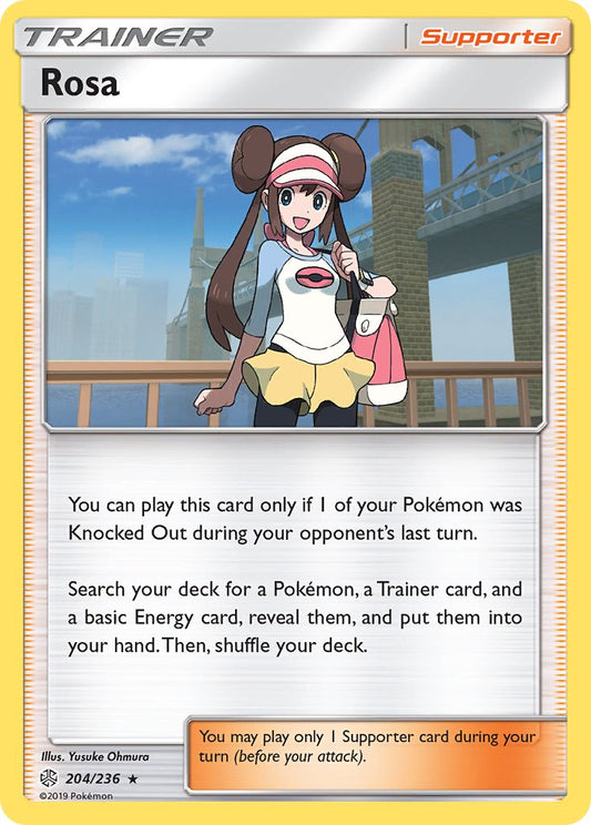 (204/236) Pokemon TCG Cosmic Eclipse Single: Rosa Reverse Holo Holo Rare
