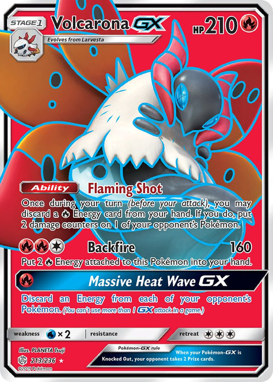 (213/236) Pokemon TCG Cosmic Eclipse Single: Volcarona GX   Ultra Rare