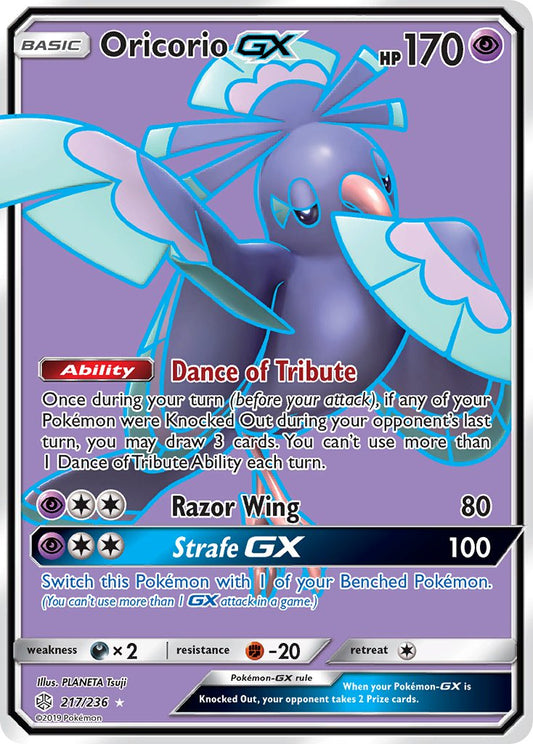 (217/236) Pokemon TCG Cosmic Eclipse Single: Oricorio GX   Ultra Rare