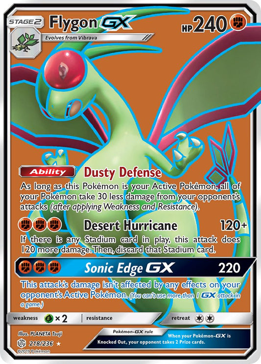 (218/236) Pokemon TCG Cosmic Eclipse Single: Flygon GX   Ultra Rare