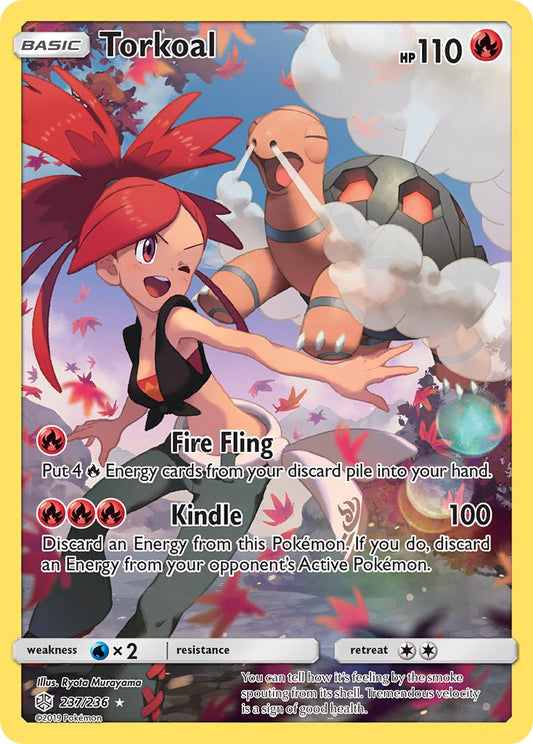 (237/236) Pokemon TCG Cosmic Eclipse Single: Torkoal   Illustration Rare