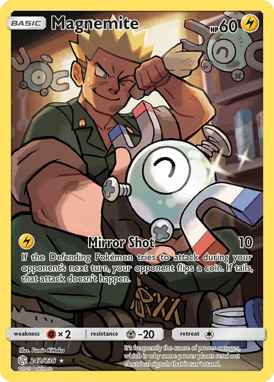(242/236) Pokemon TCG Cosmic Eclipse Single: Magnemite   Illustration Rare