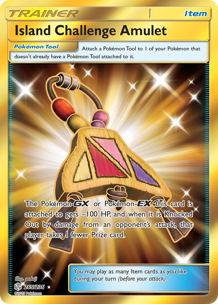(265/236) Pokemon TCG Cosmic Eclipse Single: Island Challenge Amulet  Secret Rare