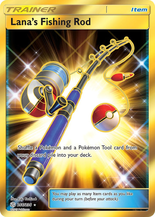 (266/236) Pokemon TCG Cosmic Eclipse Single: Lana's Fishing Rod  Secret Rare
