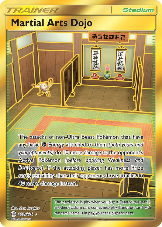 (268/236) Pokemon TCG Cosmic Eclipse Single: Martial Arts Dojo  Secret Rare