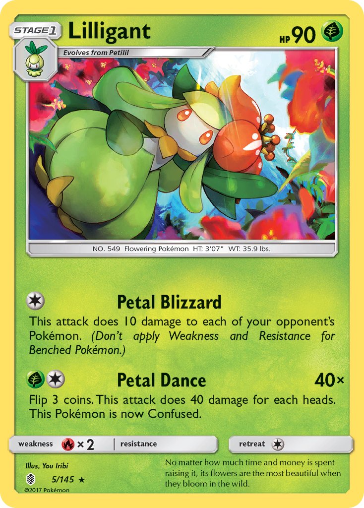 (005/145) Pokemon TCG Guardians Rising Single: Lilligant  Reverse Holo Rare
