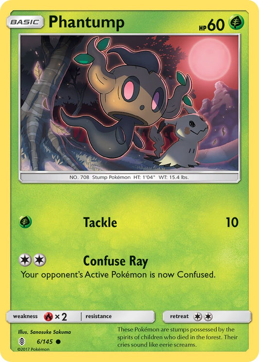 (006/145) Pokemon TCG Guardians Rising Single: Phantump  Reverse Holo Common
