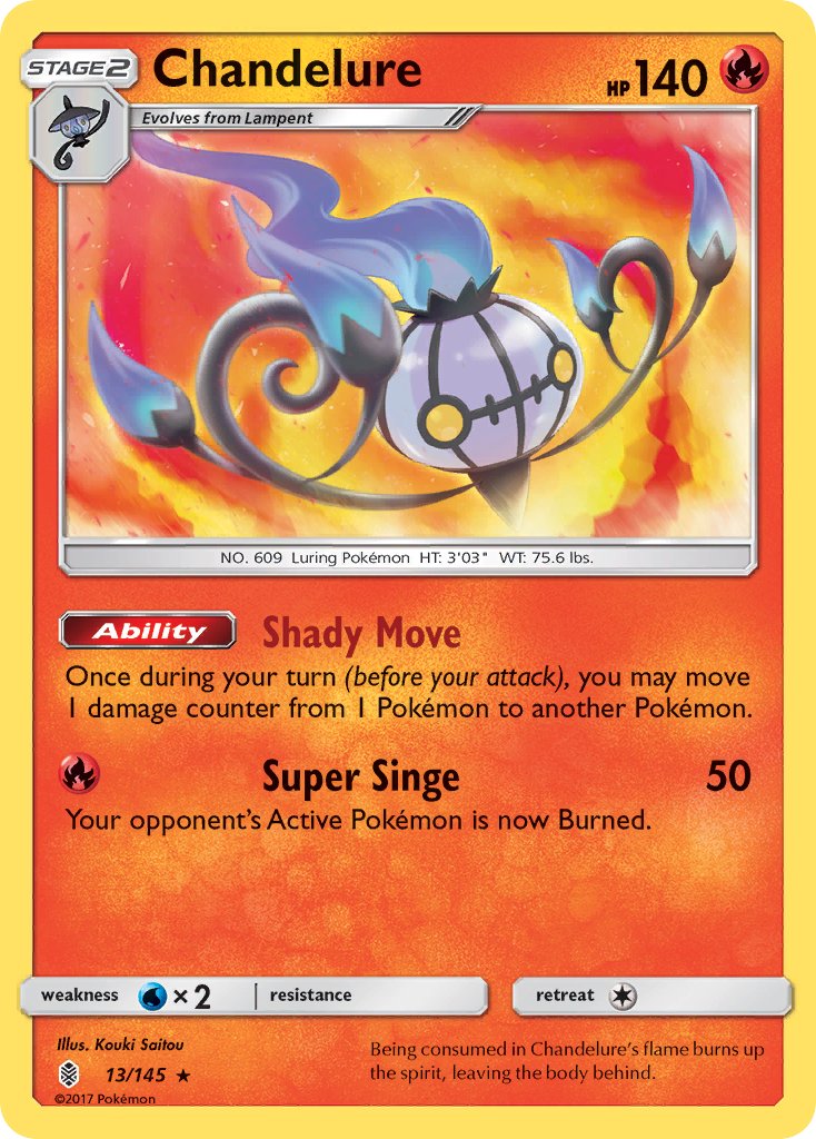 (013/145) Pokemon TCG Guardians Rising Single: Chandelure   Holo Rare
