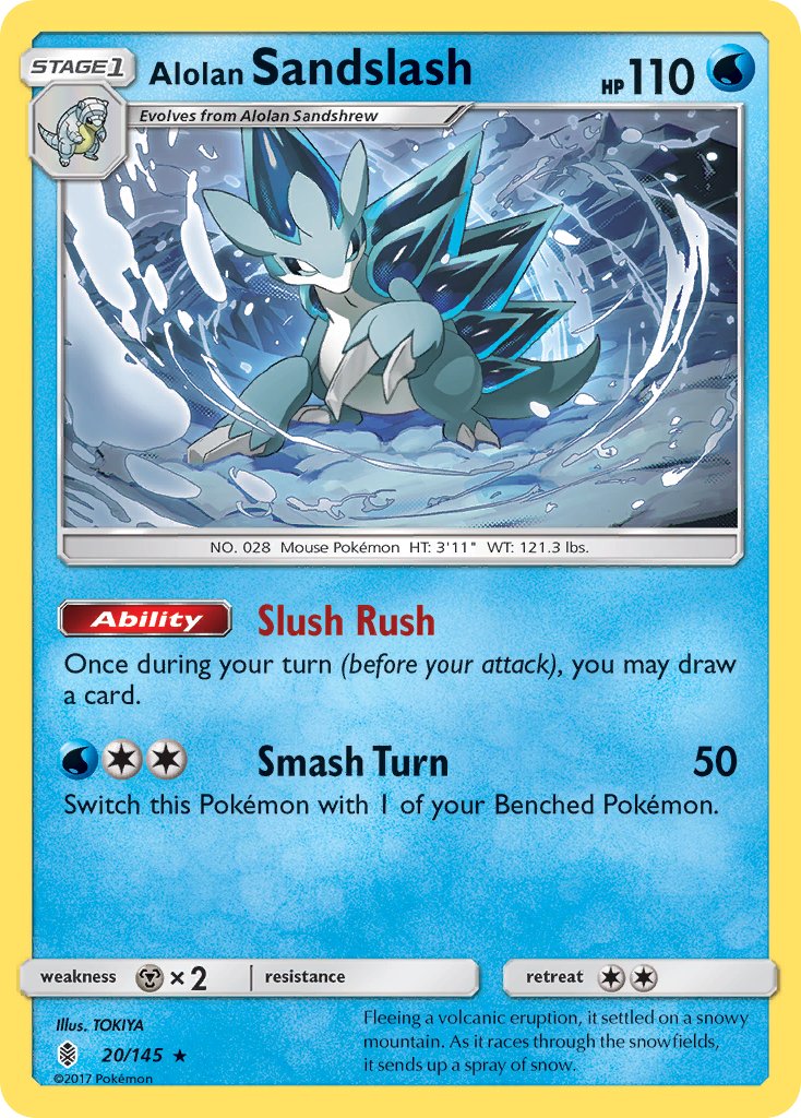 (020/145) Pokemon TCG Guardians Rising Single: Alolan Sandslash  Reverse Holo Rare