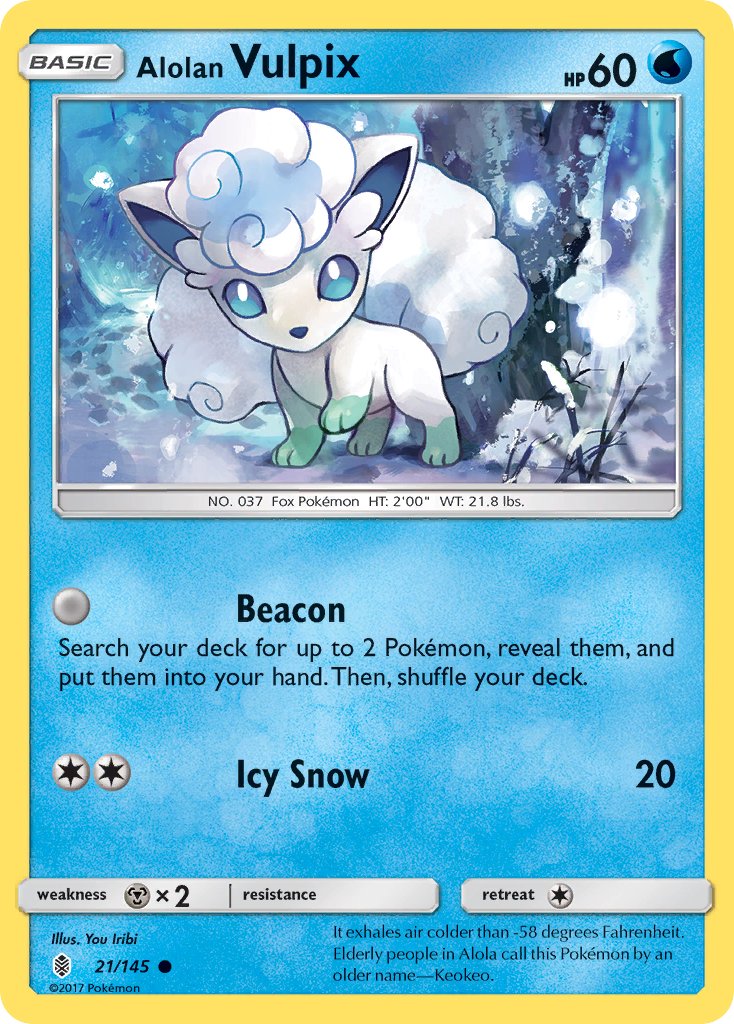 (021/145) Pokemon TCG Guardians Rising Single: Alolan Vulpix   Common