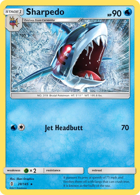(028/145) Pokemon TCG Guardians Rising Single: Sharpedo   Rare