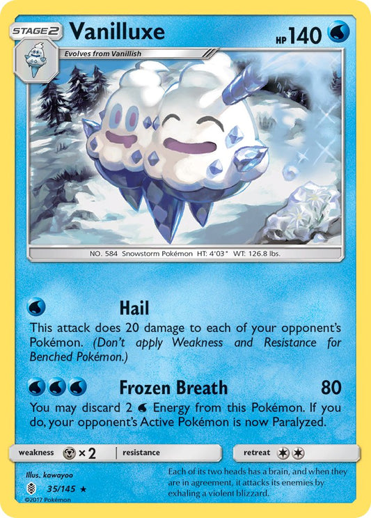 (035/145) Pokemon TCG Guardians Rising Single: Vanilluxe  Reverse Holo Rare