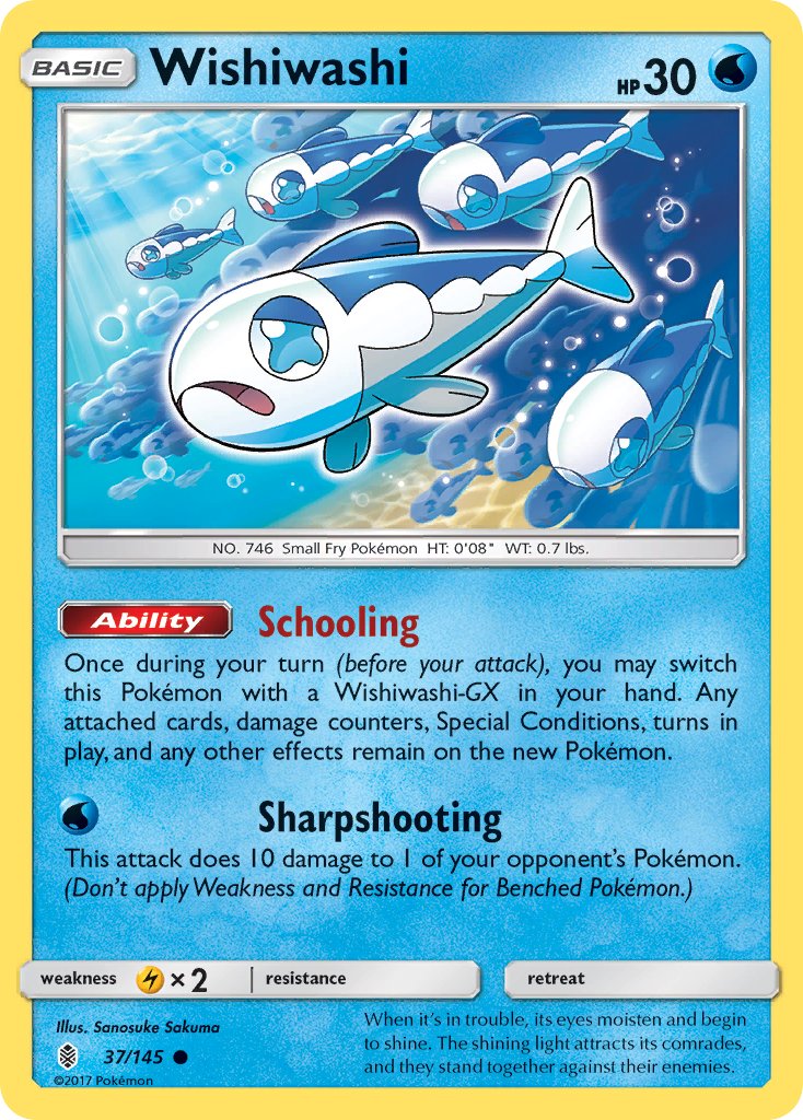(037/145) Pokemon TCG Guardians Rising Single: Wishiwashi   Common