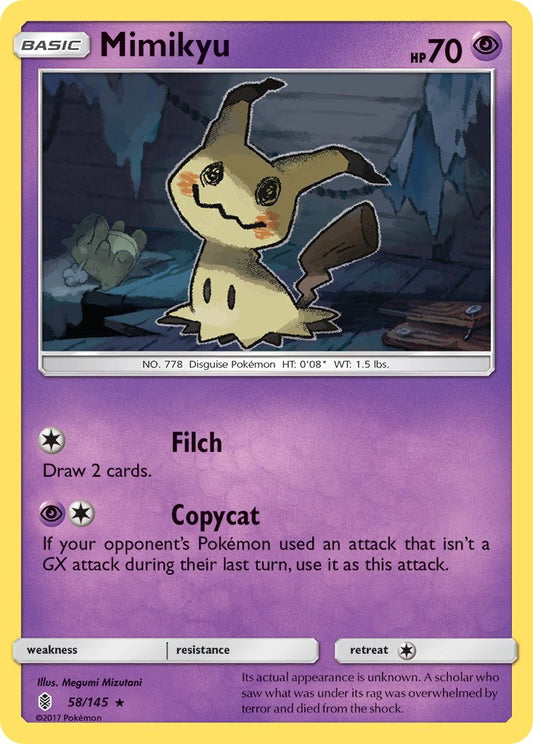 (058/145) Pokemon TCG Guardians Rising Single: Mimikyu   Holo Rare