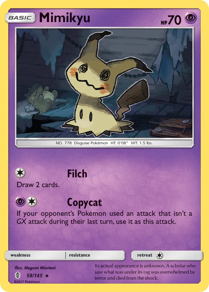 (058/145) Pokemon TCG Guardians Rising Single: Mimikyu  Reverse Holo Holo Rare