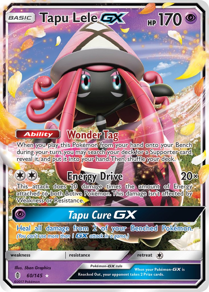 (060/145) Pokemon TCG Guardians Rising Single: Tapu Lele GX   Ultra Rare