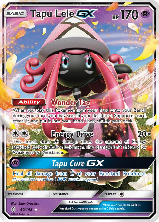 (060/145) Pokemon TCG Guardians Rising Single: Tapu Lele GX   Ultra Rare