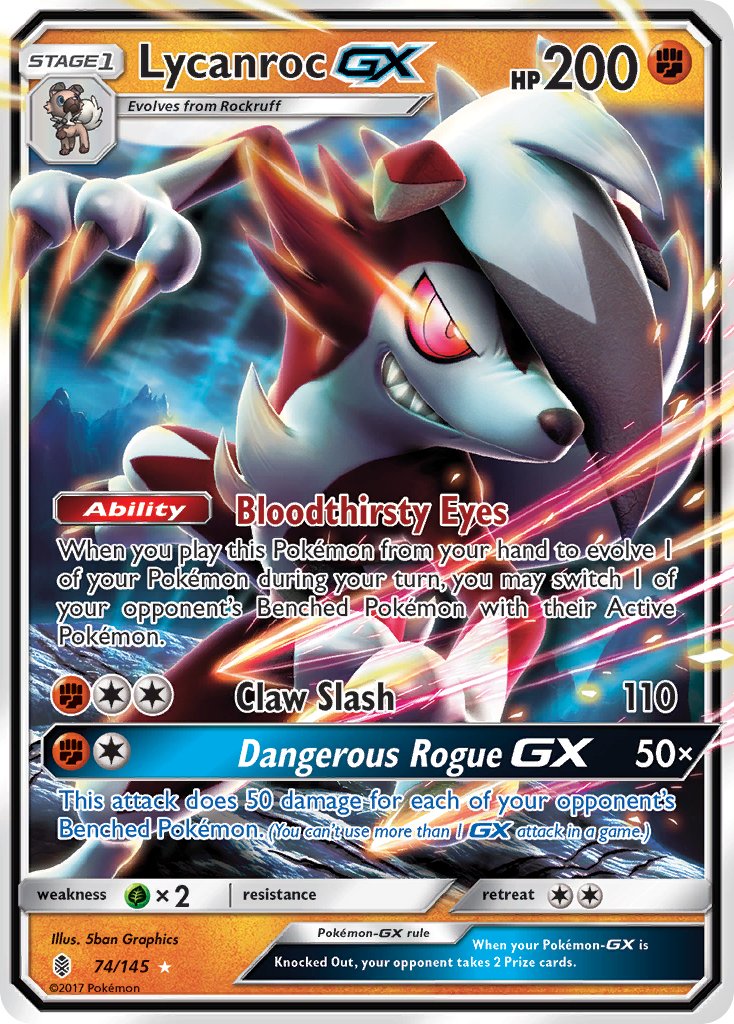 (074/145) Pokemon TCG Guardians Rising Single: Lycanroc GX   Fixed