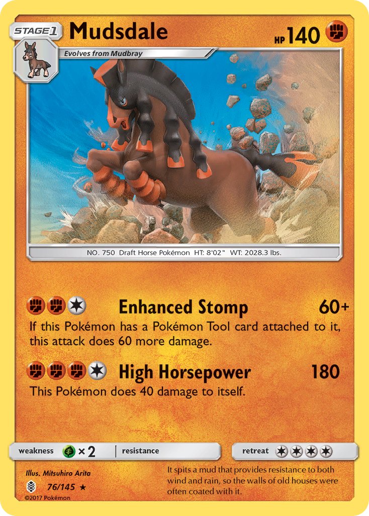 (076/145) Pokemon TCG Guardians Rising Single: Mudsdale   Holo Rare