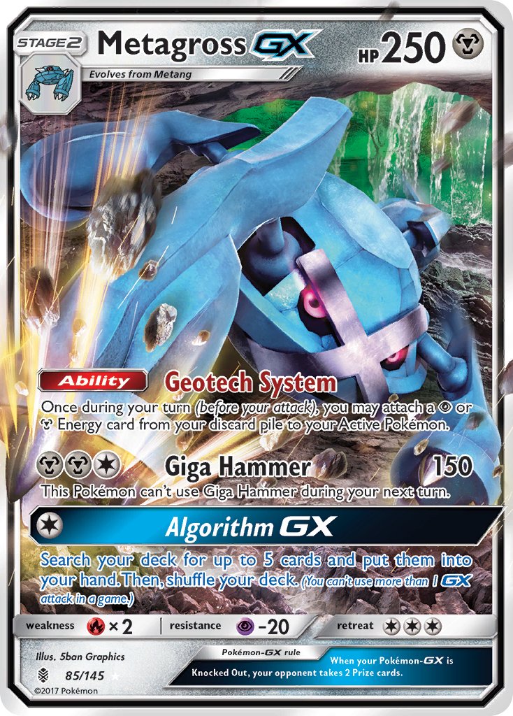 (085/145) Pokemon TCG Guardians Rising Single: Metagross GX   Ultra Rare