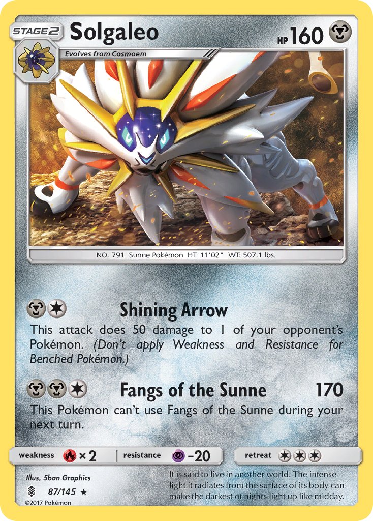 (087/145) Pokemon TCG Guardians Rising Single: Solgaleo   Rare