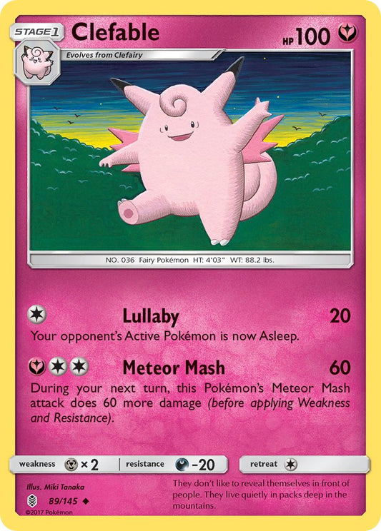 (089/145) Pokemon TCG Guardians Rising Single: Clefable   Uncommon