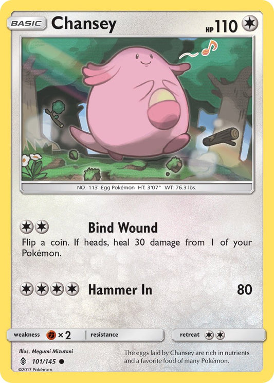 (101/145) Pokemon TCG Guardians Rising Single: Chansey   Common