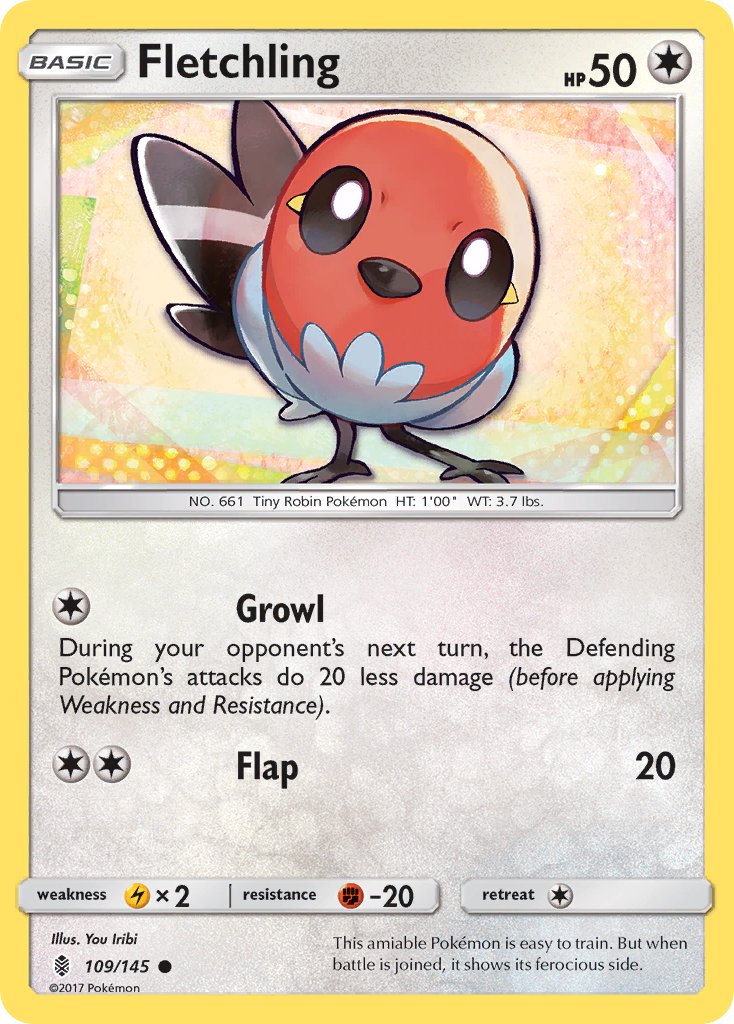 (109/145) Pokemon TCG Guardians Rising Single: Fletchling   Common