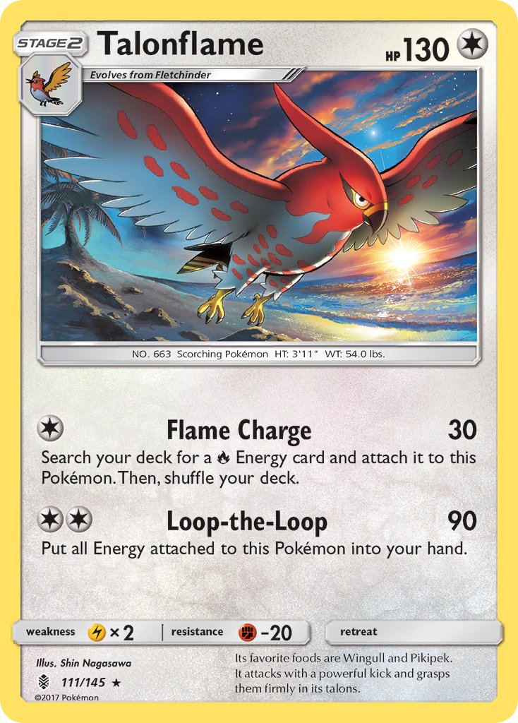 (111/145) Pokemon TCG Guardians Rising Single: Talonflame   Rare