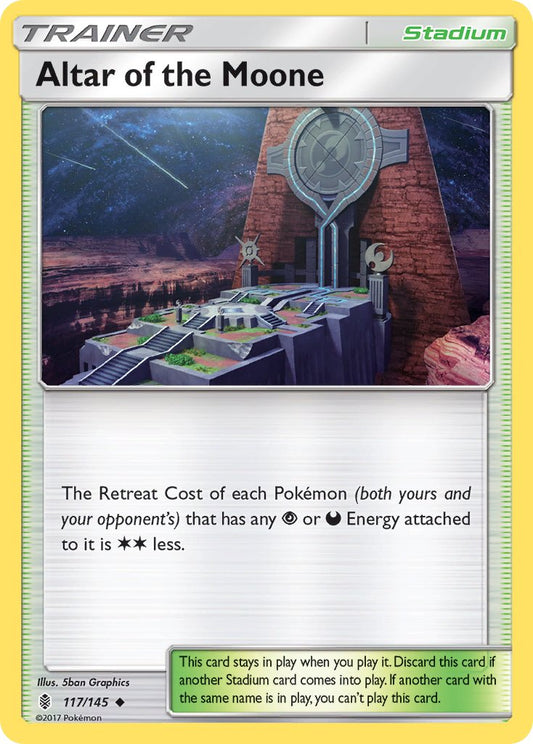 (117/145) Pokemon TCG Guardians Rising Single: Altar of the Moone  Uncommon