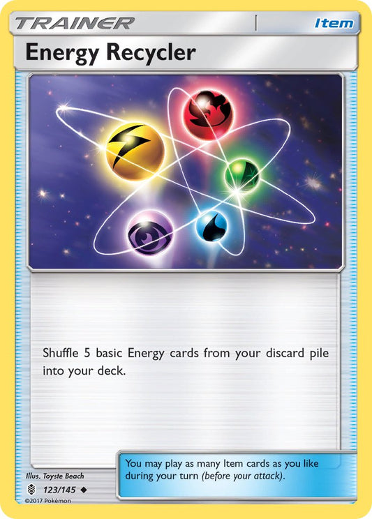(123/145) Pokemon TCG Guardians Rising Single: Energy Recycler Reverse Holo Uncommon