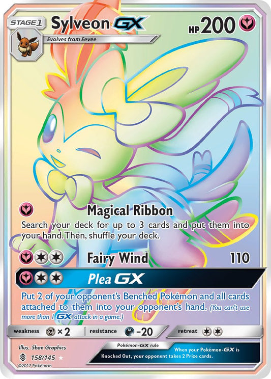(158/145) Pokemon TCG Guardians Rising Single: Sylveon GX   Rainbow Rare