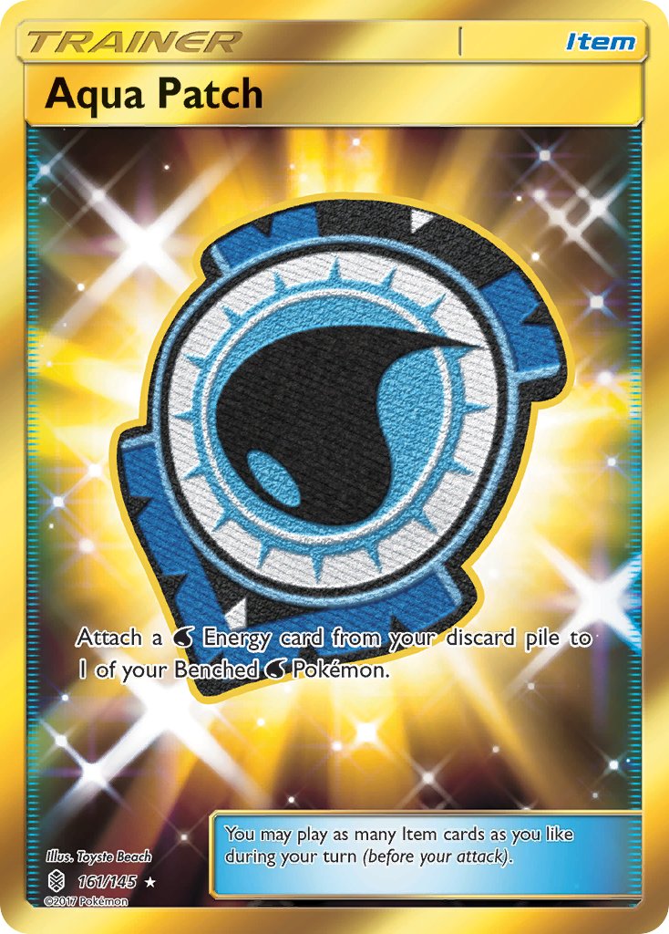 (161/145) Pokemon TCG Guardians Rising Single: Aqua Patch  Secret Rare