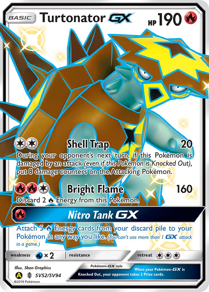 (SV052/SV094) Pokemon TCG Hidden Fates Single: Turtonator GX   Shiny Ultra Rare