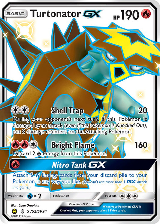 (SV052/SV094) Pokemon TCG Hidden Fates Single: Turtonator GX   Shiny Ultra Rare