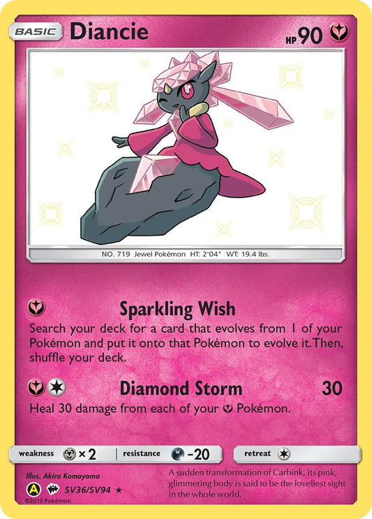 (SV036/SV094) Pokemon TCG Hidden Fates Single: Diancie   Shiny Rare