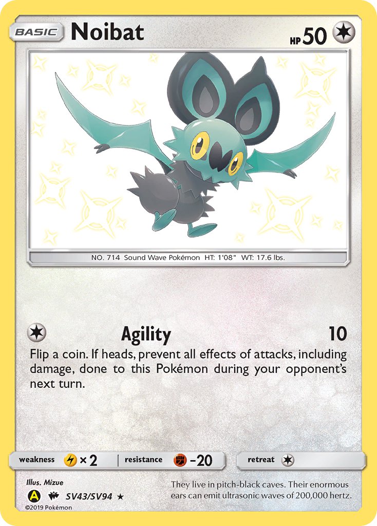(SV043/SV094) Pokemon TCG Hidden Fates Single: Noibat   Shiny Rare