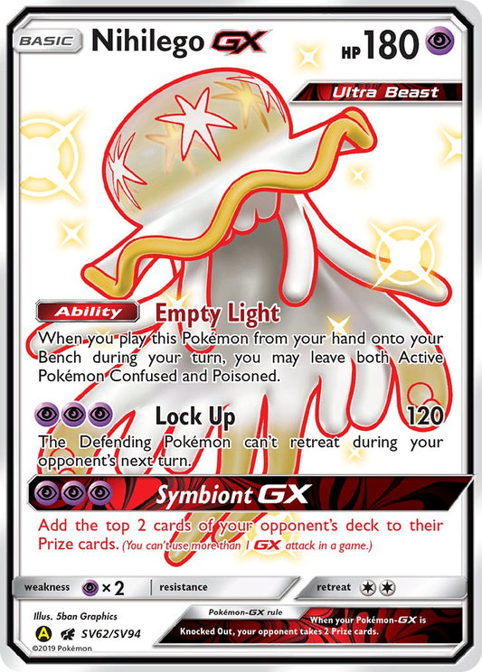 (SV062/SV094) Pokemon TCG Hidden Fates Single: Nihilego GX   Shiny Ultra Rare