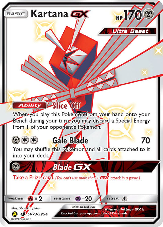 (SV073/SV094) Pokemon TCG Hidden Fates Single: Kartana GX   Shiny Ultra Rare